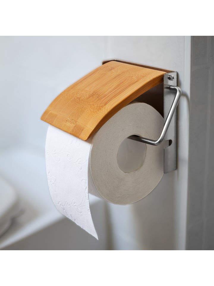relaxdays Toilettenpapierhalter Bambus in Natur günstig kaufen onesize