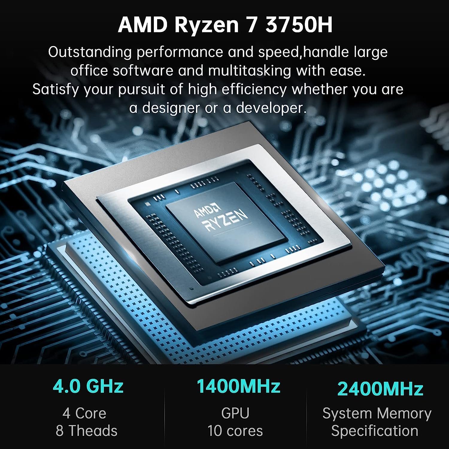 NiPoGi Business Windows Computer Mini Pc Office HomeOffice AMD Ryzen 7 3750H Mini-PC (AMD Ryzen 7, Radeon RX Vega 10, 16 GB RAM, 512 GB SSD, Luftkühlung, Multimedia, Workstation, Gaming Pc, Laptop, Zocker)