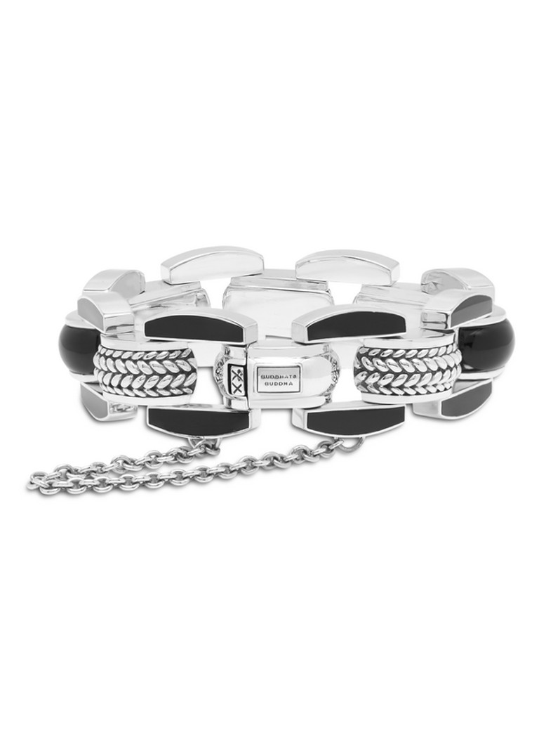 Buddha to Buddha  The Batul Limited schakelarmband van zilver met onyx