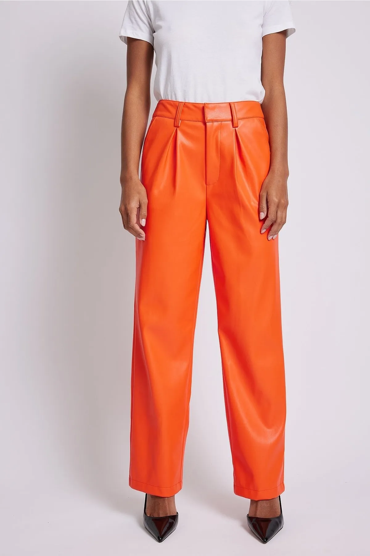NA-KD  Hose - Orange - Wide Leg