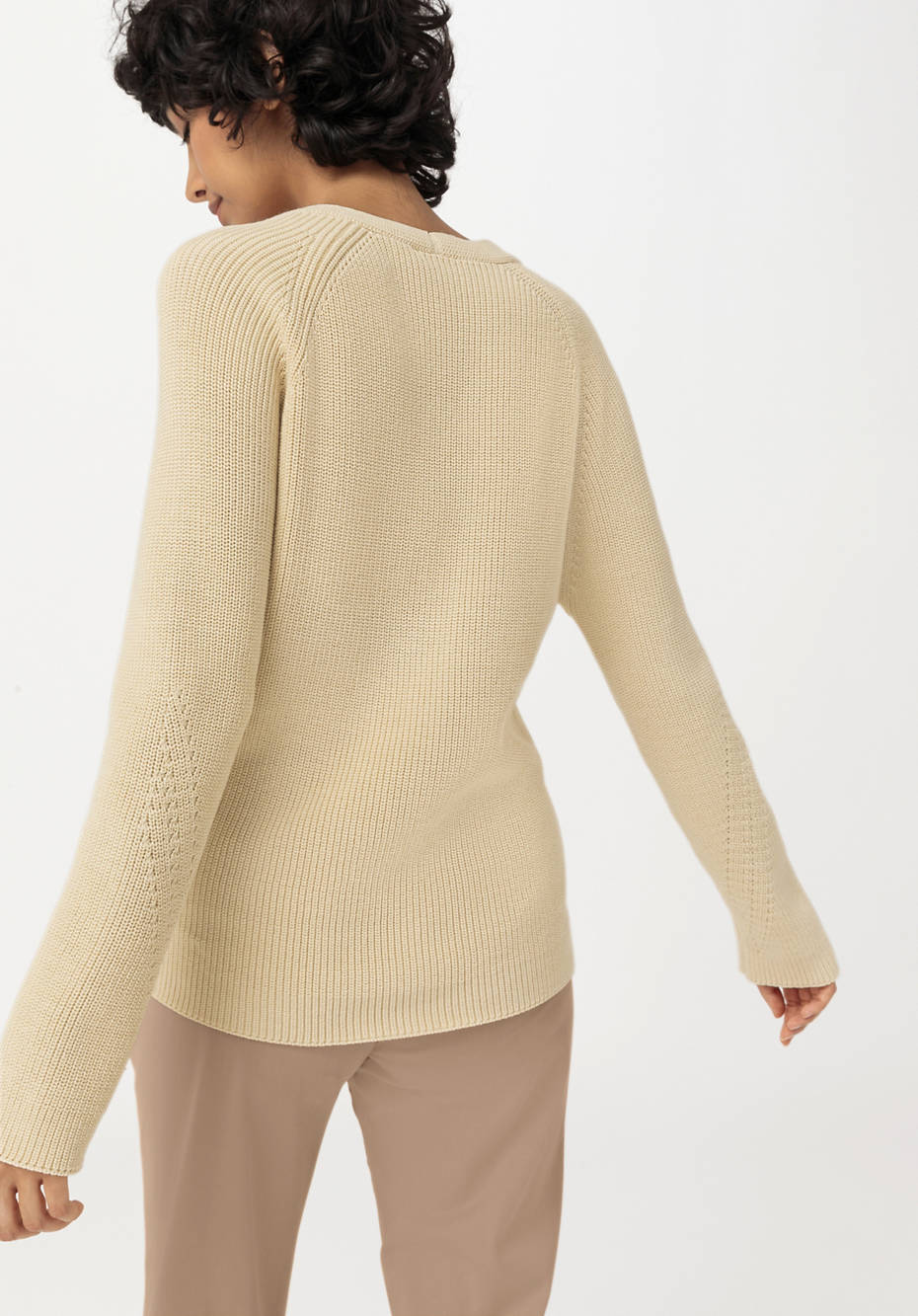 V-Pullover aus reiner Bio-Baumwolle