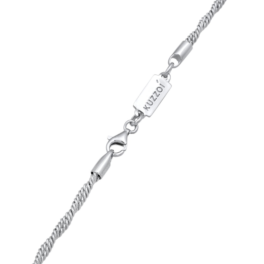 KUZZOI KUZZOI Collier Hommes Cordon Basique Torsadé en Argent Sterling 925 collier