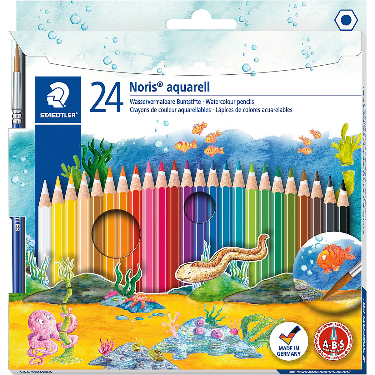 Buntstifte Noris® aquarell, 24 Farben, inkl. Pinsel