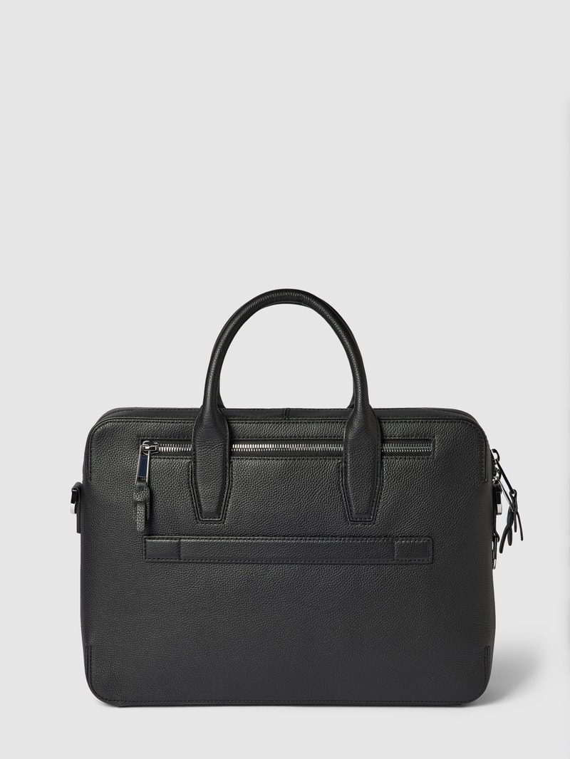 Laptoptasche aus Leder mit Label-Detail Modell 'Highway' in schwarz