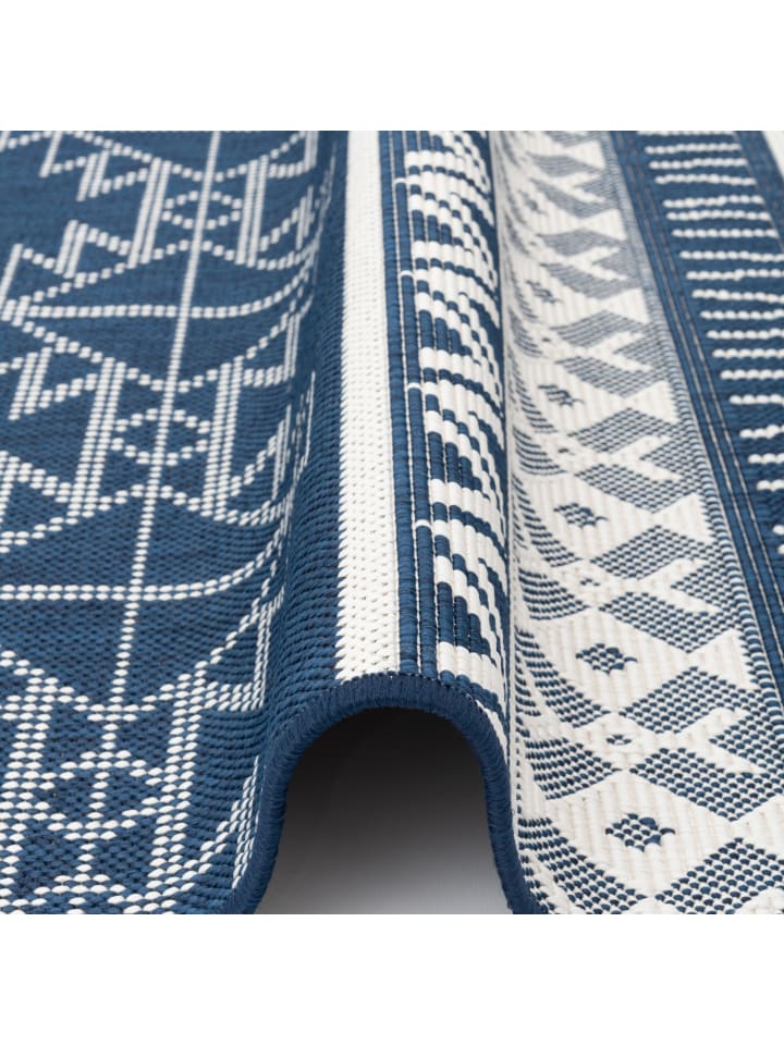 Pergamon In- und Outdoor Teppich Beidseitig Cape Cod  Ethno in Blau günstig kaufen
