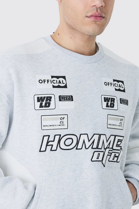 Kastiges Oversize Sweatshirt mit Moto-Applikation