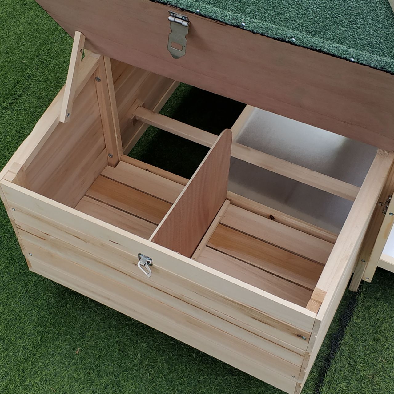 PawHut Zwerghühnerstall Stall mit Auslauf Nistkasten Kiefernholz Natur