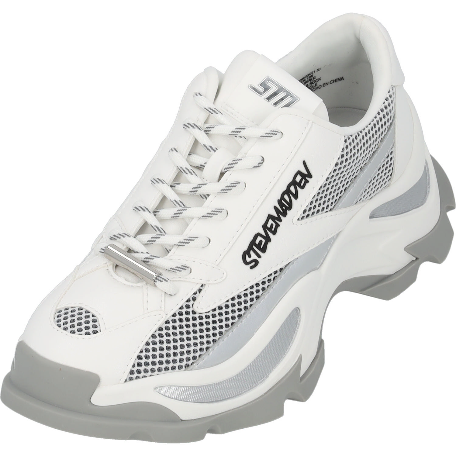 Steve Madden Zoomz SM11002327, Schnürschuhe, Damen, weiß grau