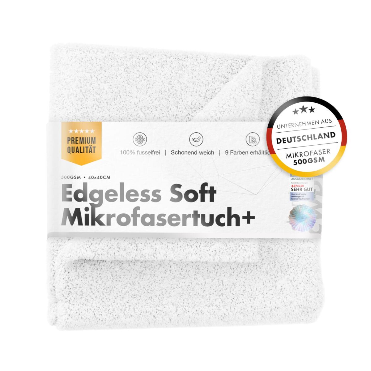 chemicalworkz Edgeless Soft Touch Towel 500GSM Weiß Poliertuch 40×40cm