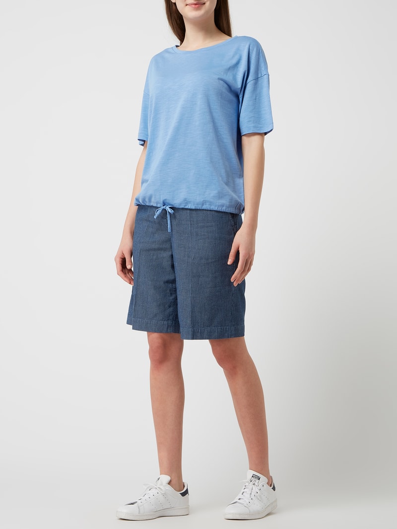 Bermudas aus Viskose in marineblau