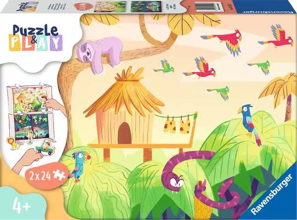 Kinderpuzzle ab 4 Jahren - Dschungelabenteuer - 24 Teile