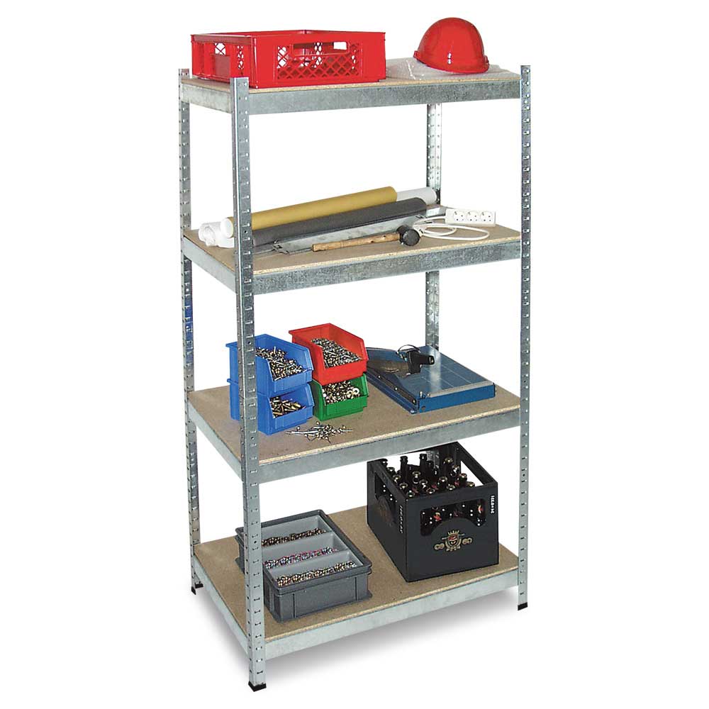 BRB Schwerlast-Steckregal, verzinkt, Tragkraft 265 kg/Boden, HxBxT 1800 x 900 x 500 mm
