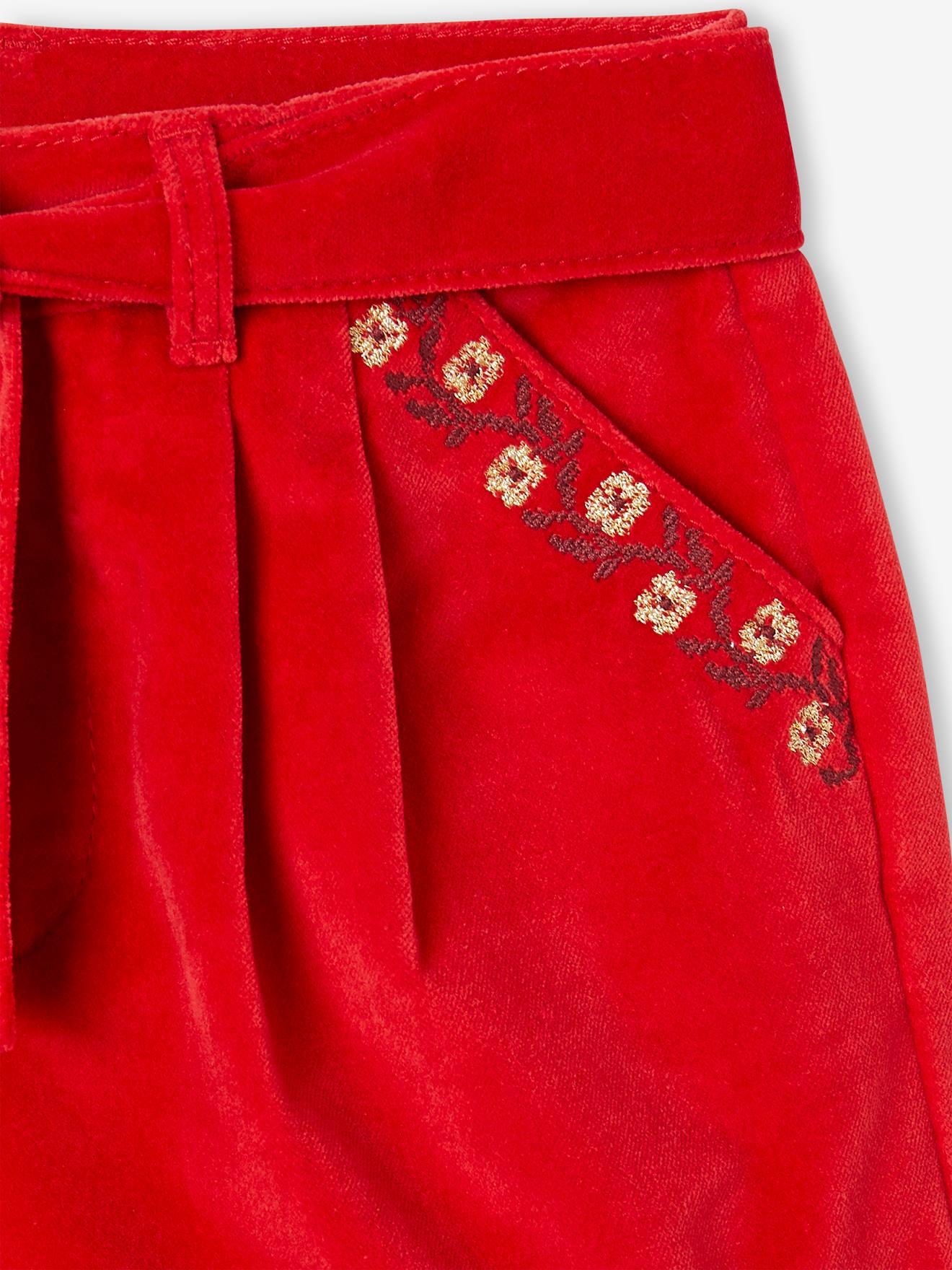 Vertbaudet Mädchen Shorts aus Samt - aubergine
