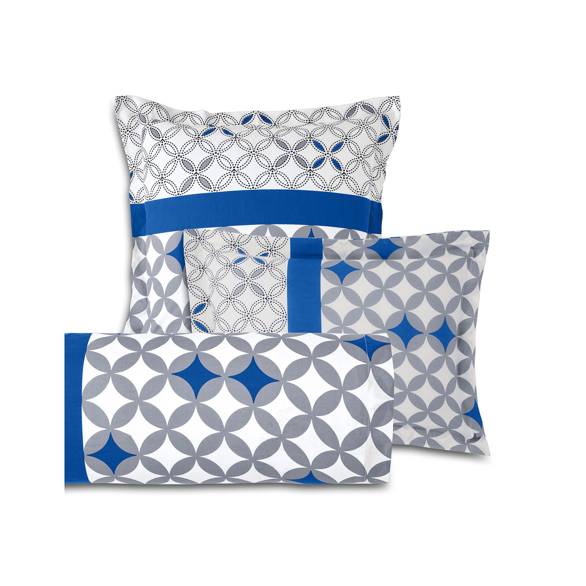 Linge de lit Marlow en coton à motifs géométriques