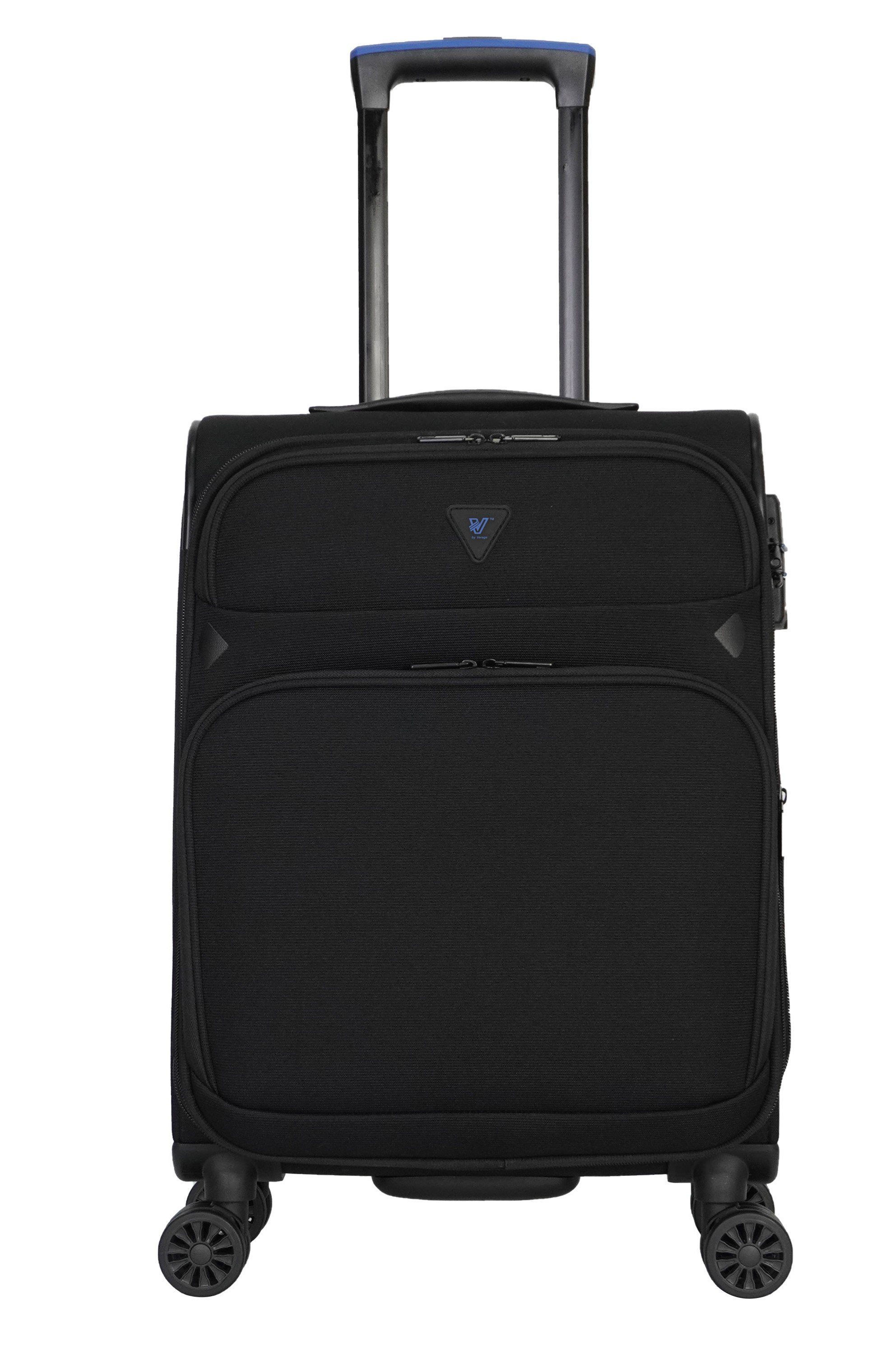 Verage Weichgepäck-Trolley Breeze, 4 Rollen, TSA-Zahlenschloss, Reisekoffer, erweiterbar, schwarz