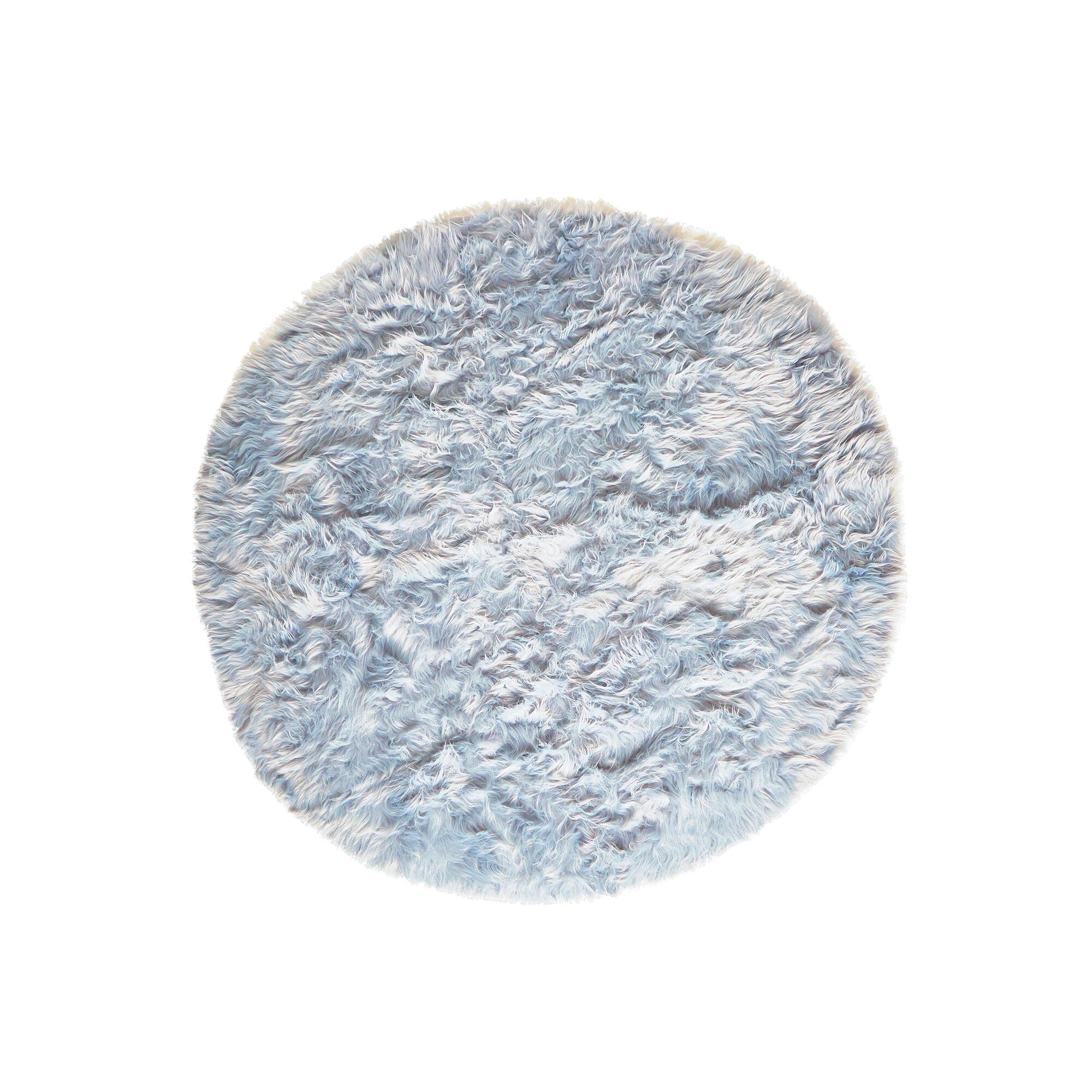 Tapis rond poils longs