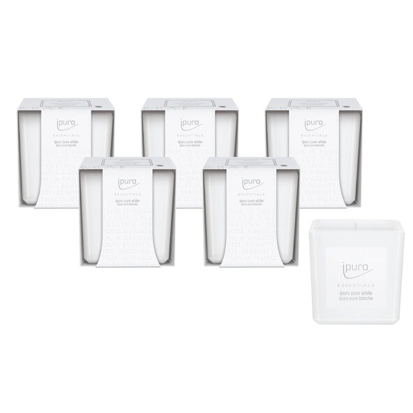 Duftkerze ESSENTIALS pure white, 6er Set