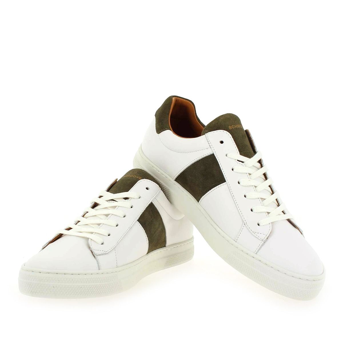 Schmoove  SPARK GANG NAPPA/SUEDE - Blanc Kaki