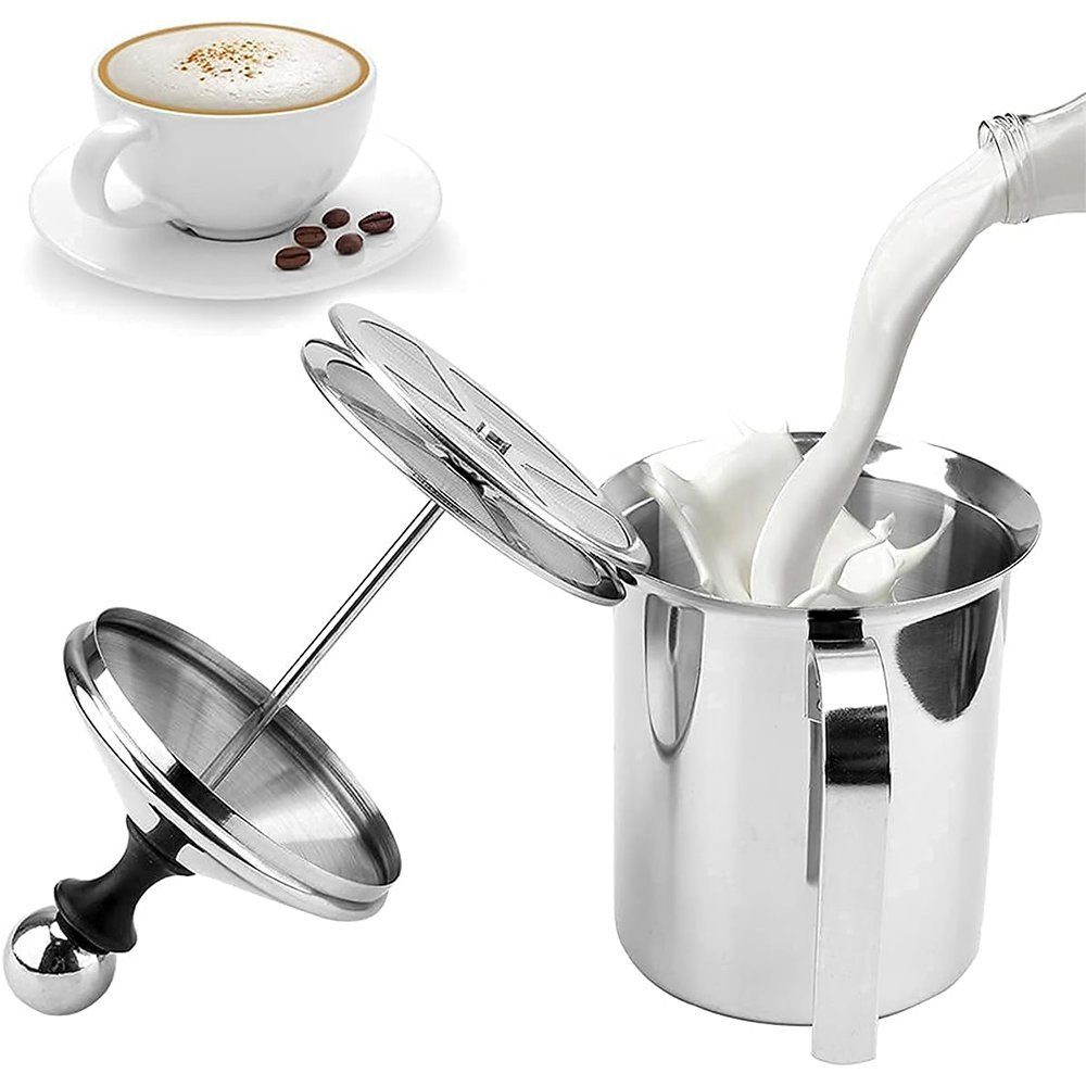 Zimtky Milchaufschäumer Milchaufschäumer Krug, 800ML Edelstahl Manueller Milchaufschäumer