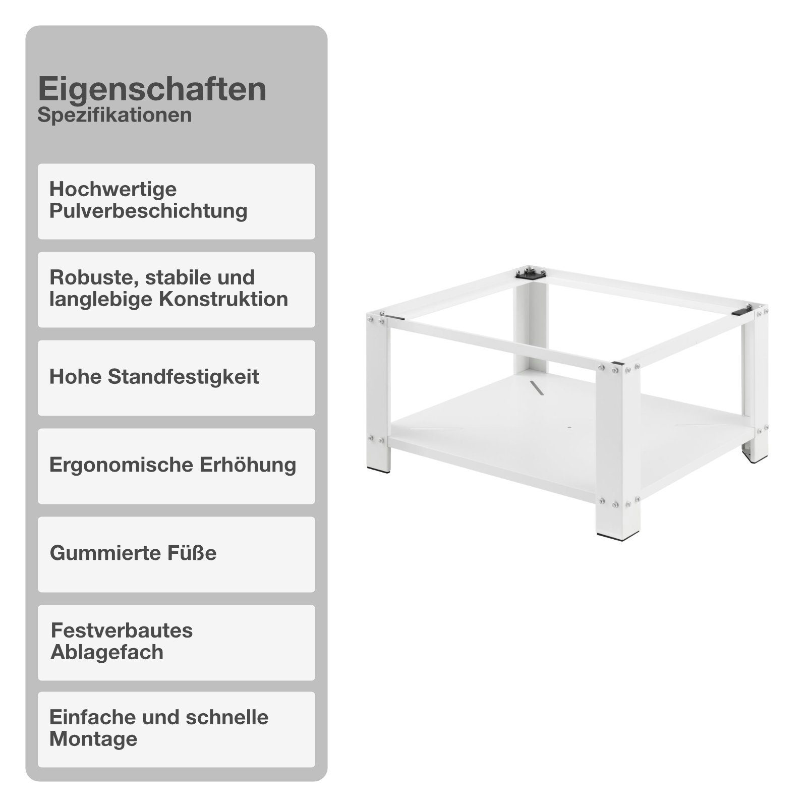 STADO Waschmaschinenuntergestell Waschmaschinen, Trockner, Untergestell, Podest, Unterbau, Ablage