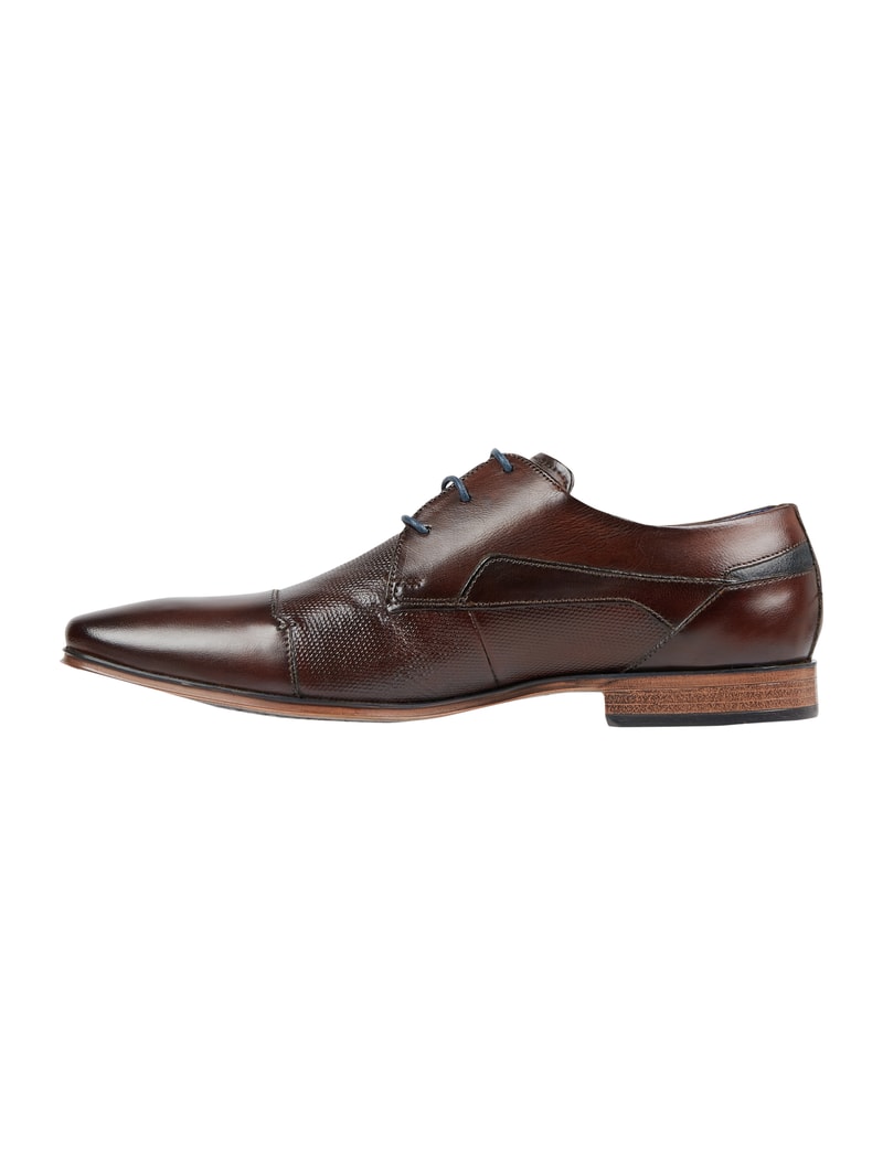 Schnürschuhe aus Leder in dunkelbraun