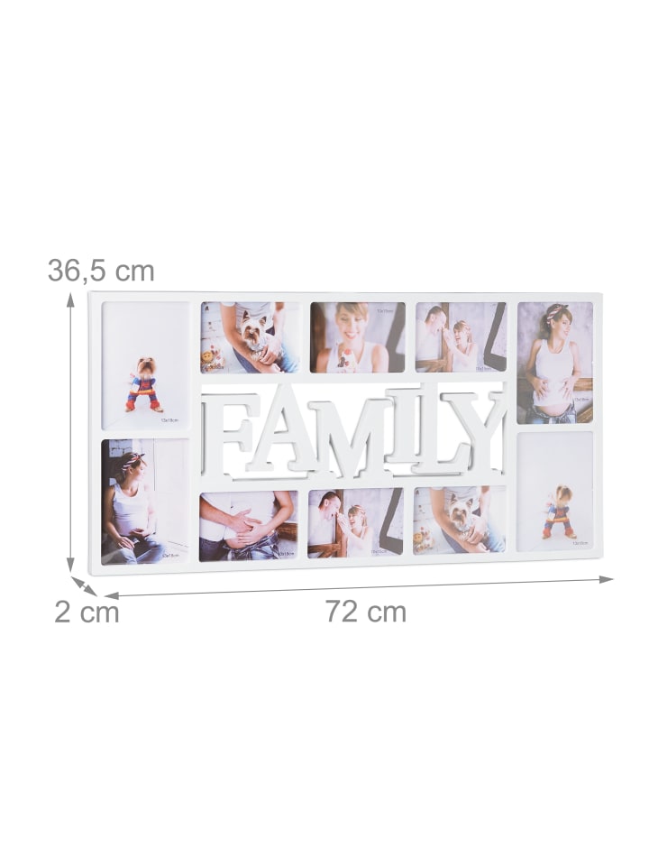 relaxdays Bilderrahmen Familie in Weiß - (B)72 x (H)36,5 x (T)2 cm günstig kaufen onesize