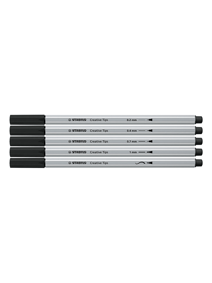 STABILO 10er-Set: Multi-Liner ''STABILO Creative Tips ARTY'' in Schwarz - 2 x 5 Stück günstig kaufen onesize