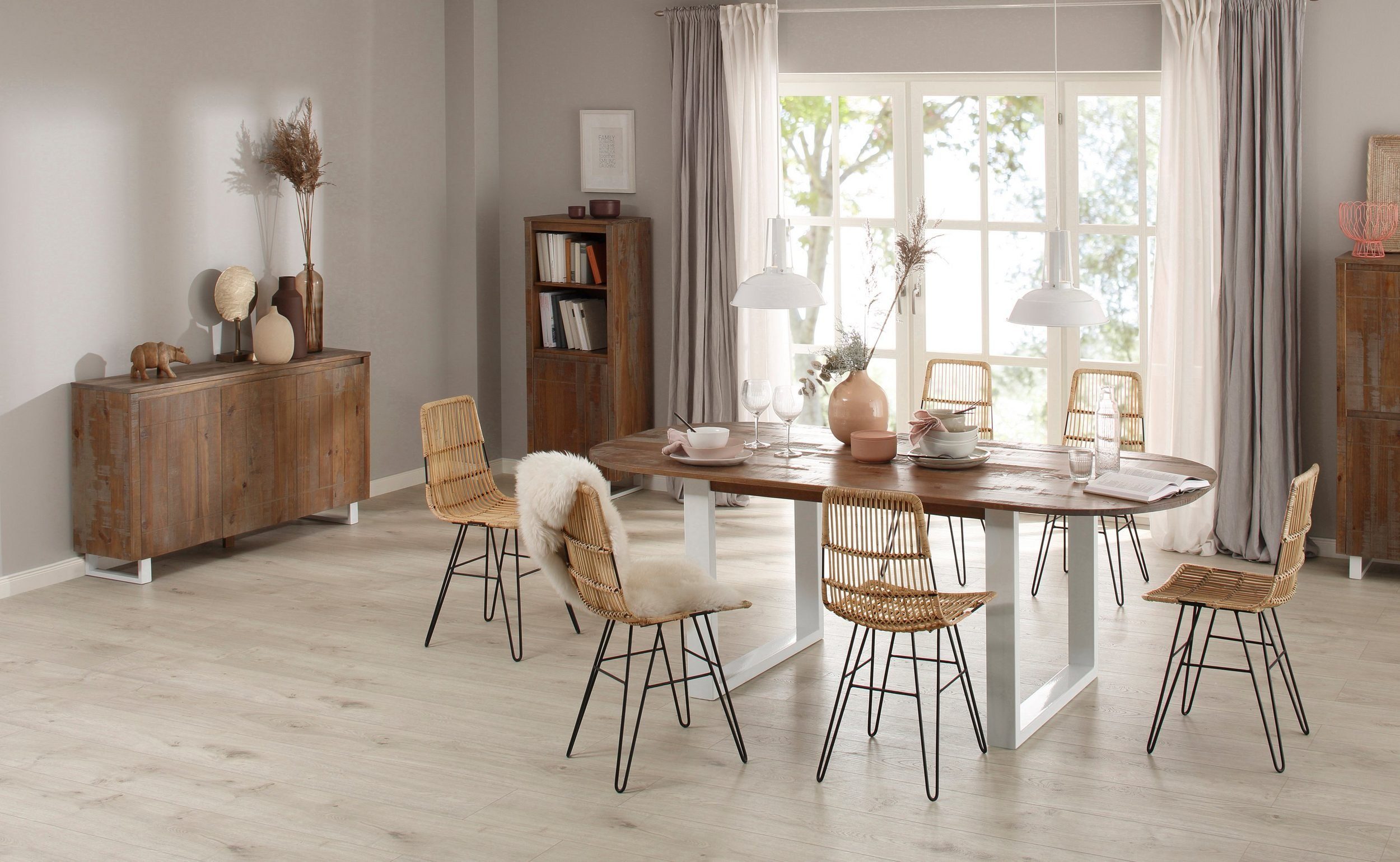loft24 Rattanstuhl Felicia (2er-Set, 2 St), Esszimmerstühle, SItzhöhe 48 cm
