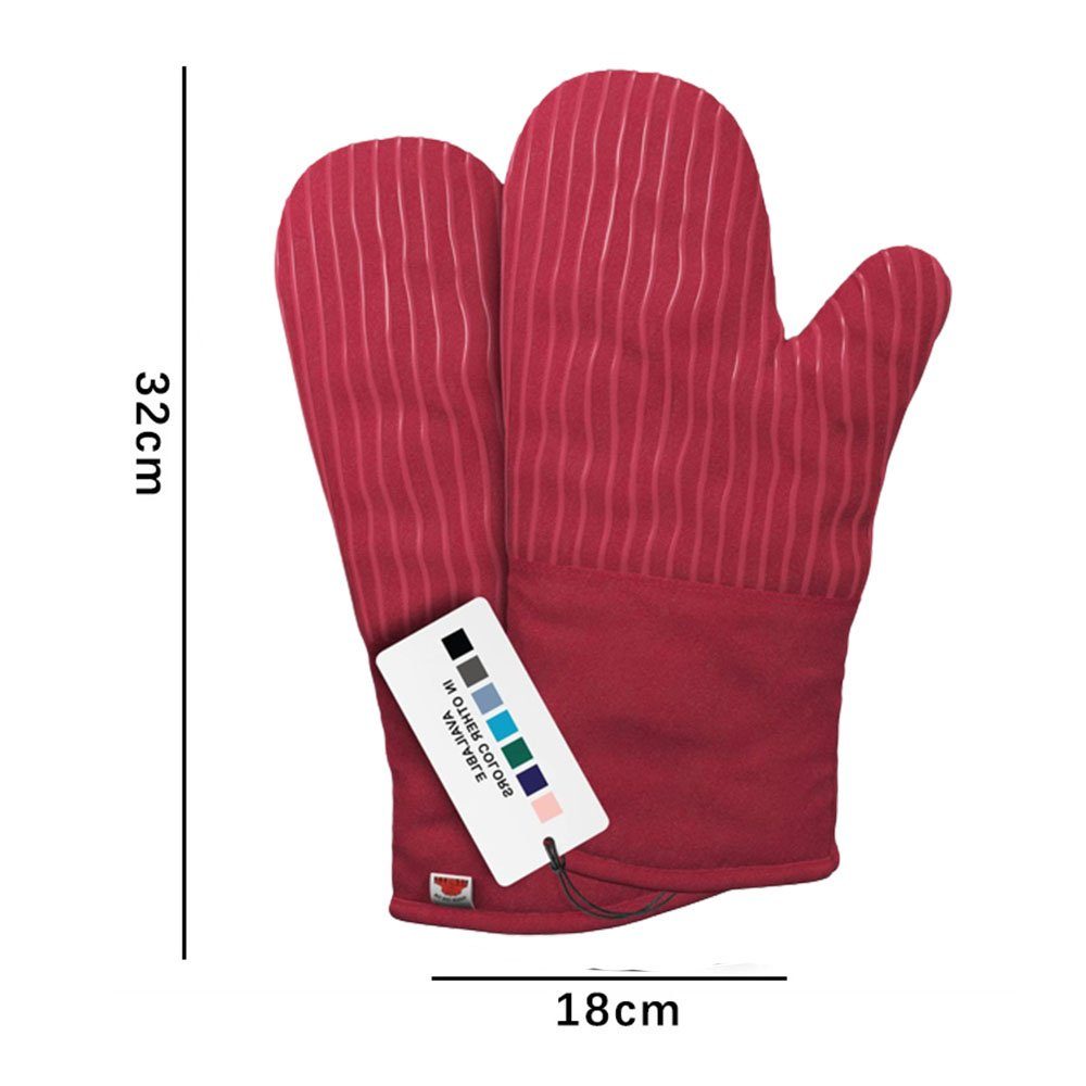 KOMIRO Topfhandschuhe Ofenhandschuhe,Hitzebeständige,Silikon Anti-Rutsch Design