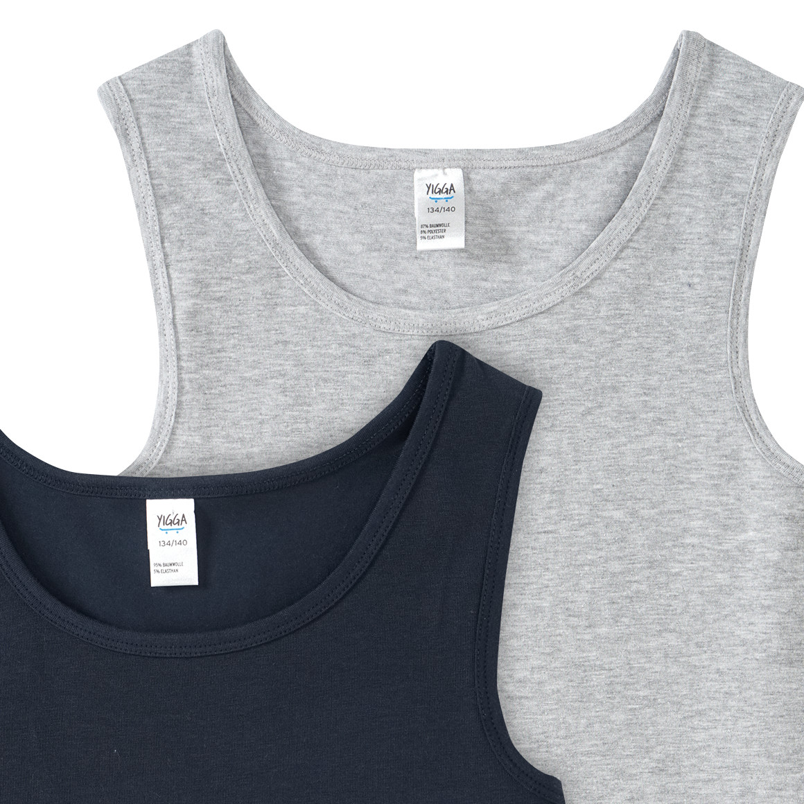 2 Jungen Unterhemden mit seitlichem Print