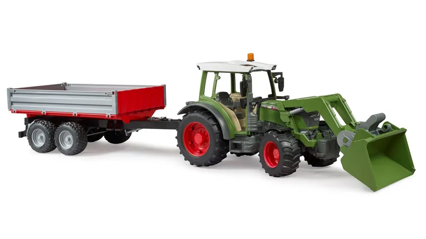 BRUDER - Fendt Vario 211 mit Frontlader und Bordwandanhänger
