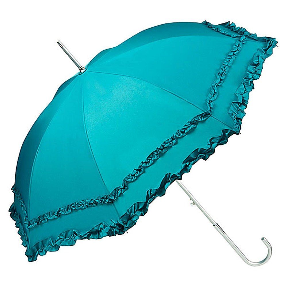von Lilienfeld Stockregenschirm Regenschirm Sonnenschirm Hochzeitsschirm Mary, zwei Rüschenkanten