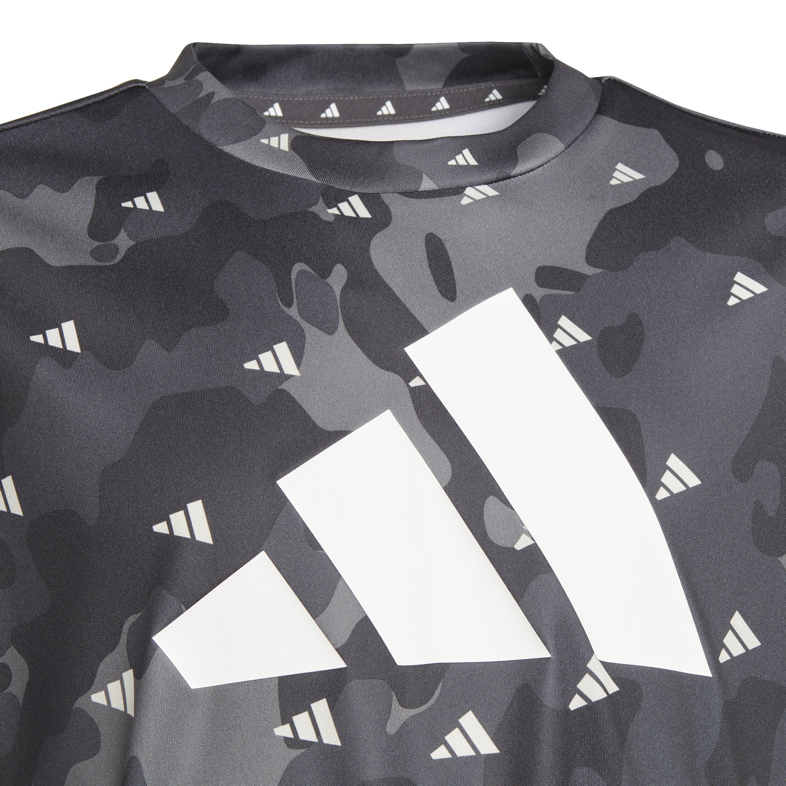 Essentials Seasonal Aeroready All Over Print T-Shirt Jungen - Dunkelgrau, Weiß