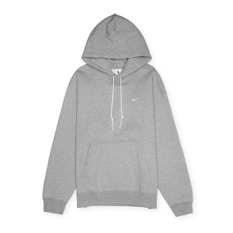 NIKE Solo Swoosh Fleece Hoodie dk grey heather/white