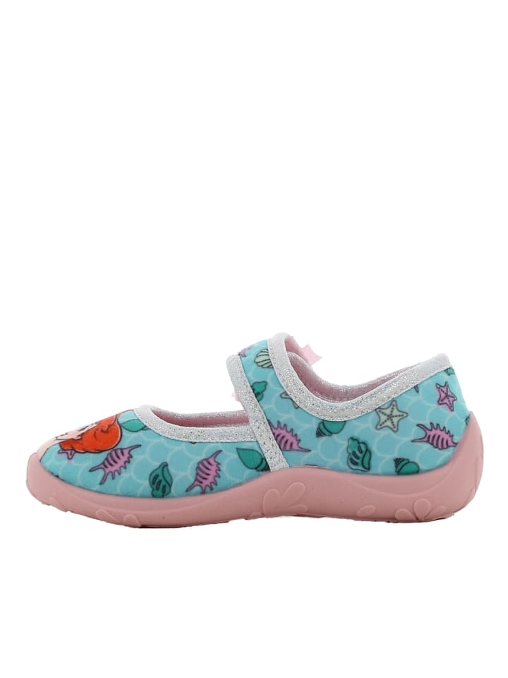 Disney Princess Hausschuhe mit The Little Mermaid Motiv, in  Blau, Ballerina design günstig kaufen