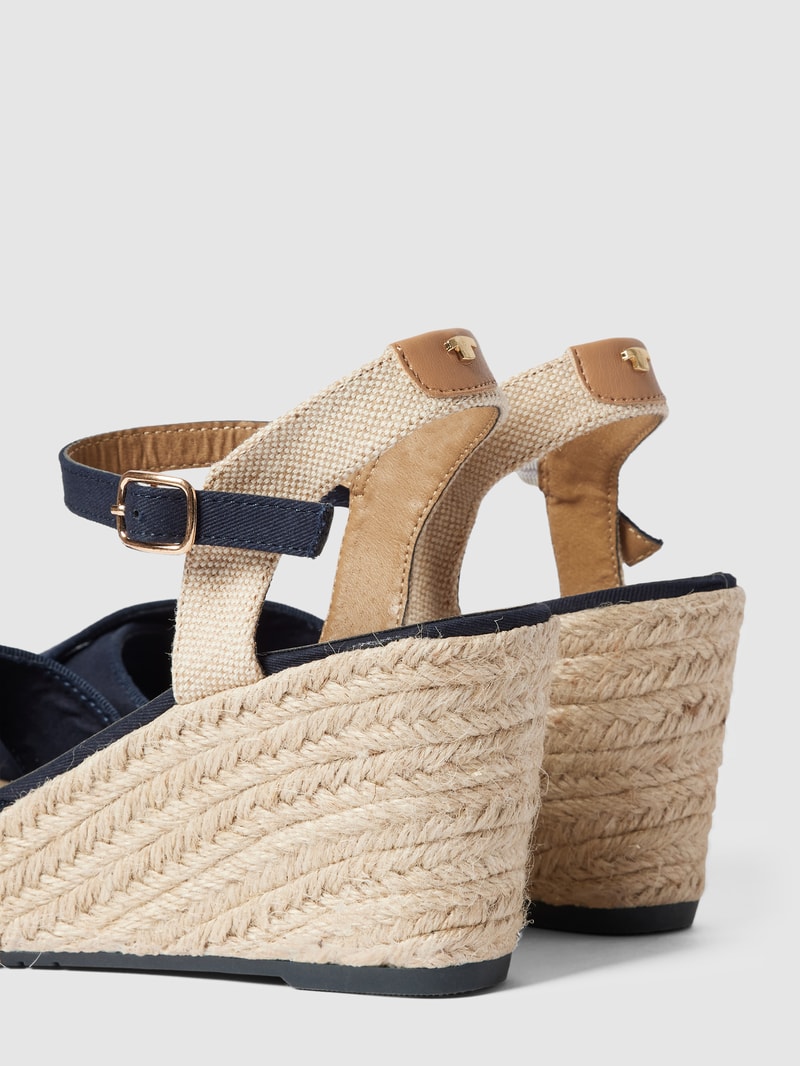Wedges mit Label-Detail Modell 'Basic' in marineblau