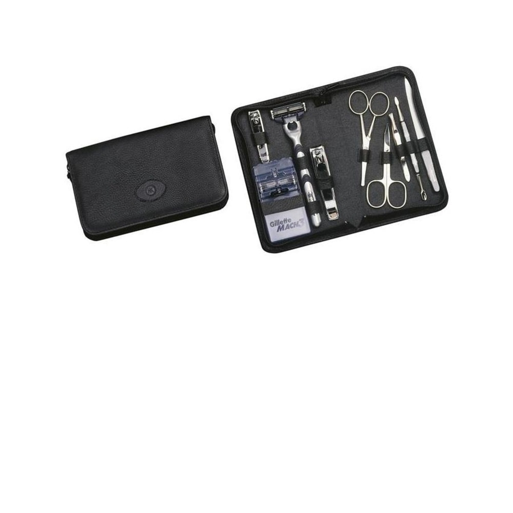 Hans Kniebes Set de manucure pour hommes, cuir vachette Amalfi, 162x98mm kit de rasage