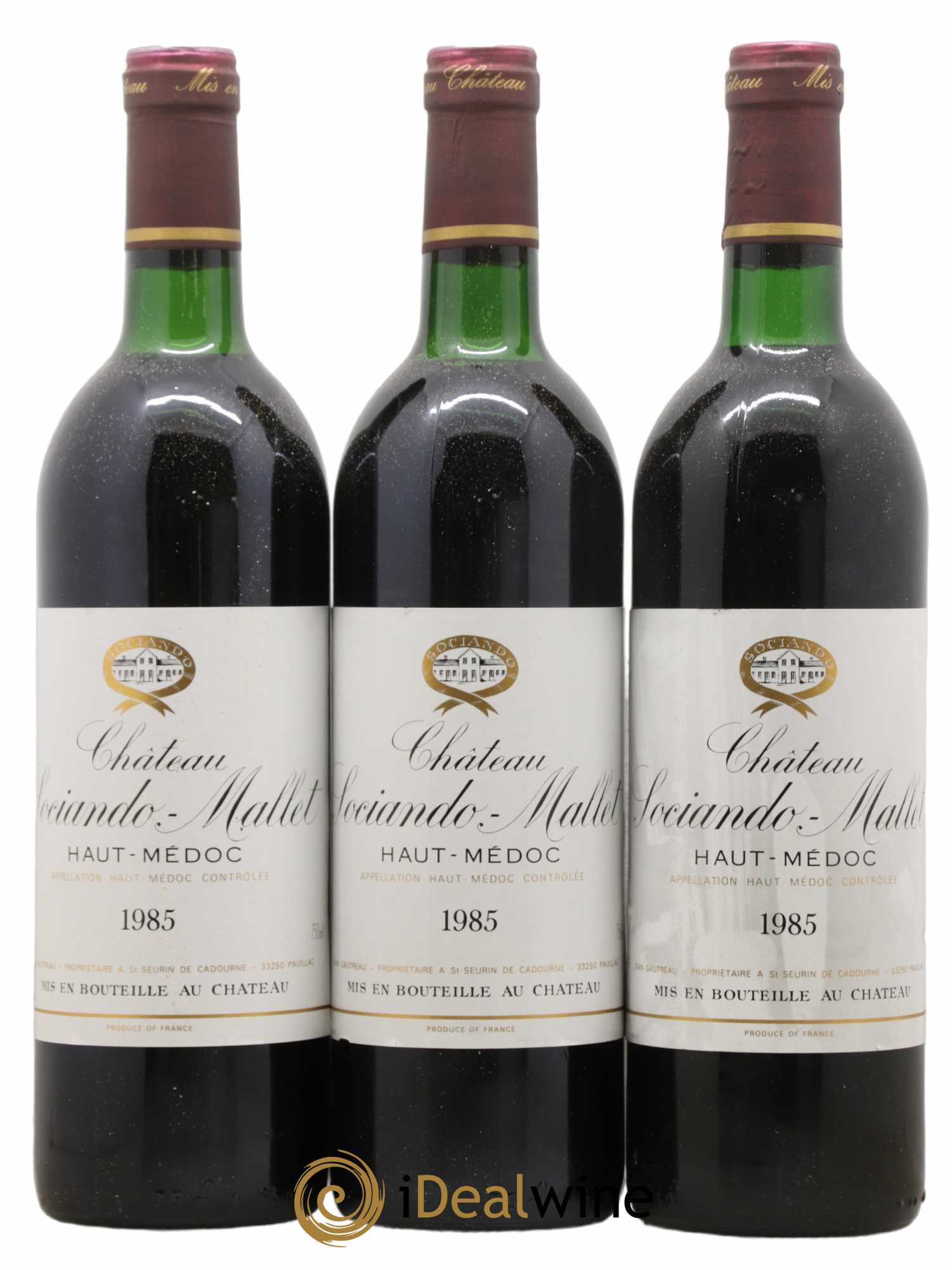 Château Sociando Mallet  1985 - Lot de 12 Bouteilles