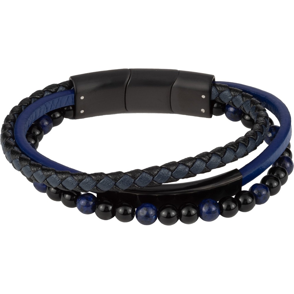 Jacques Lemans Bracelet Cuir, Acier inoxydable Bracelet