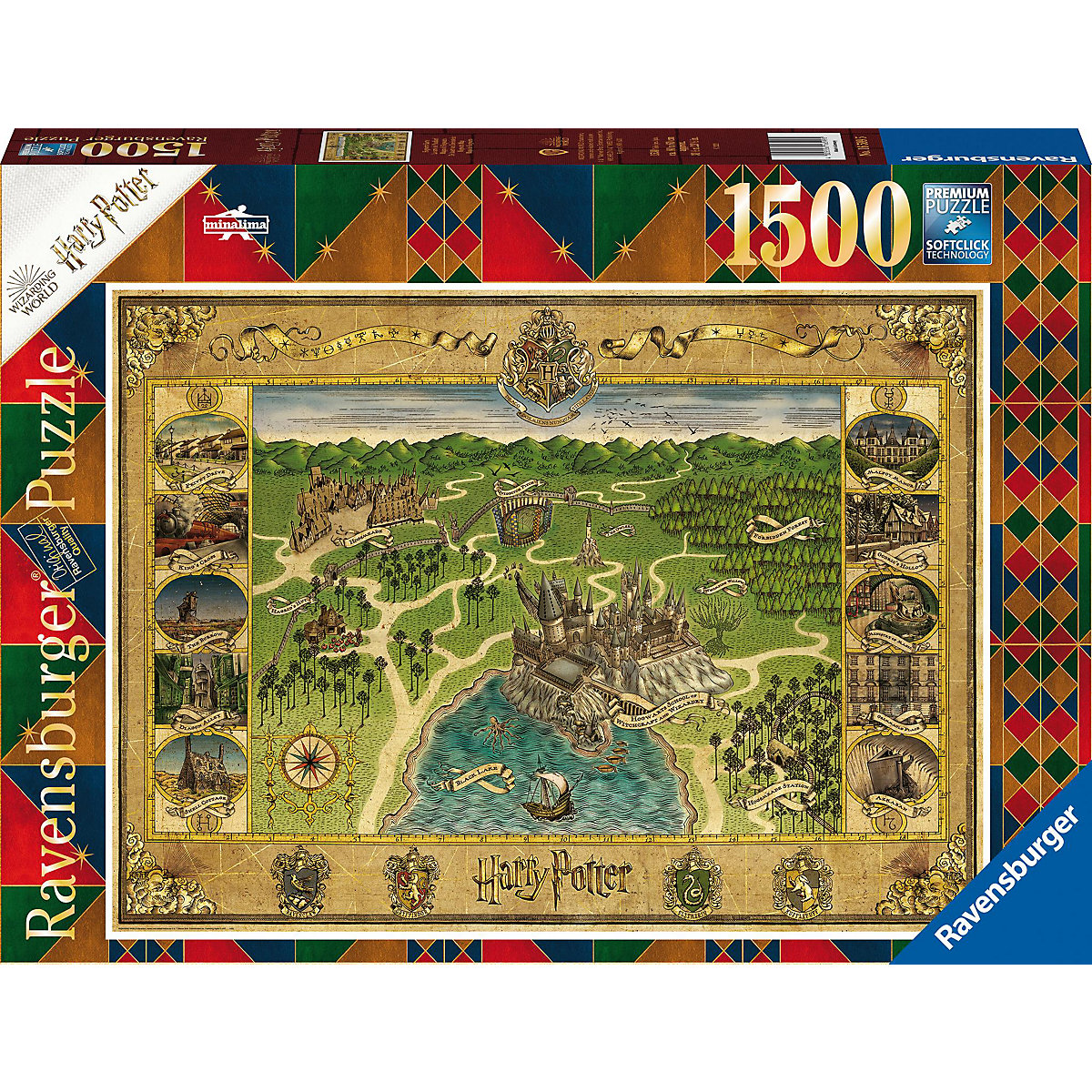 Puzzle Hogwarts Karte, 1.500 Teile