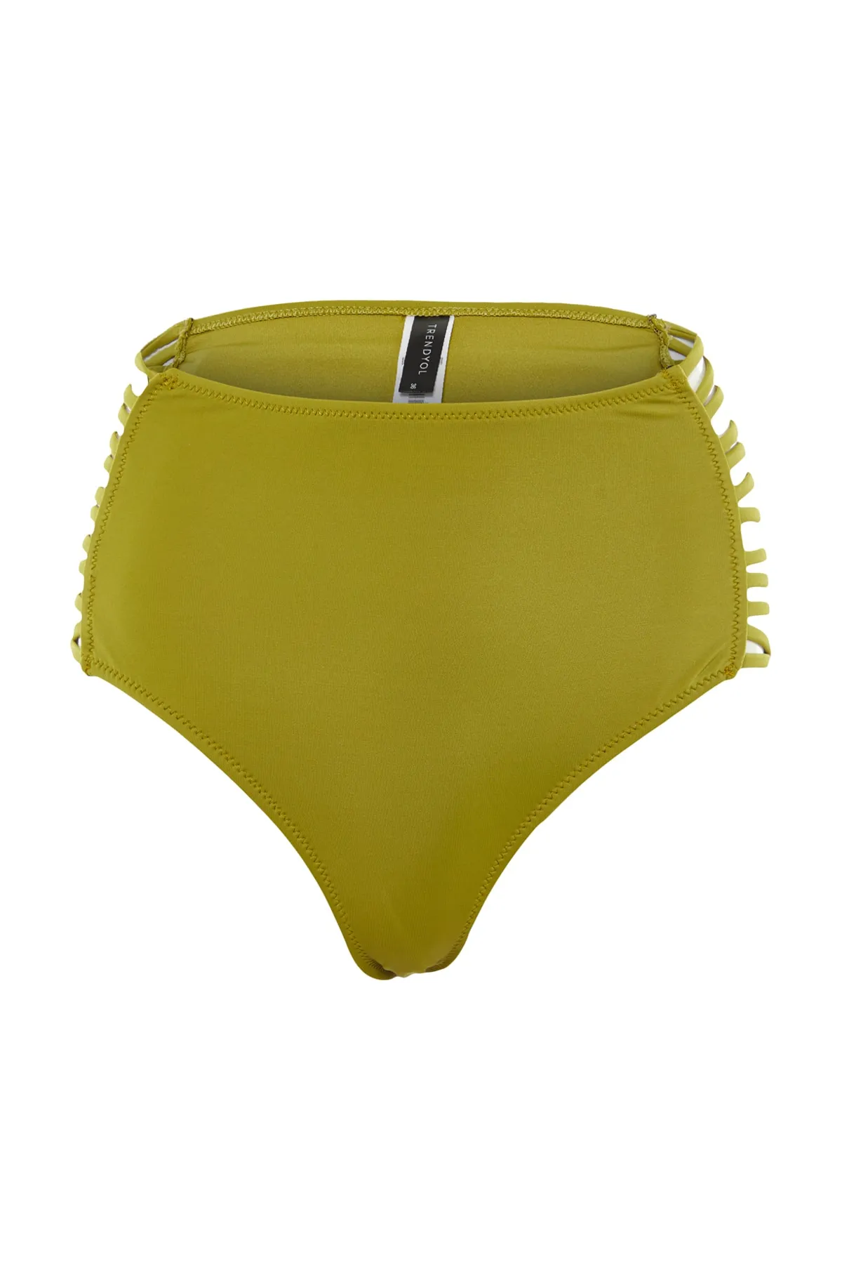 Trendyol Collection  Grüne Paspelierung, hohe Taille, normales Bein, Bikinihose TBESS21BA0363