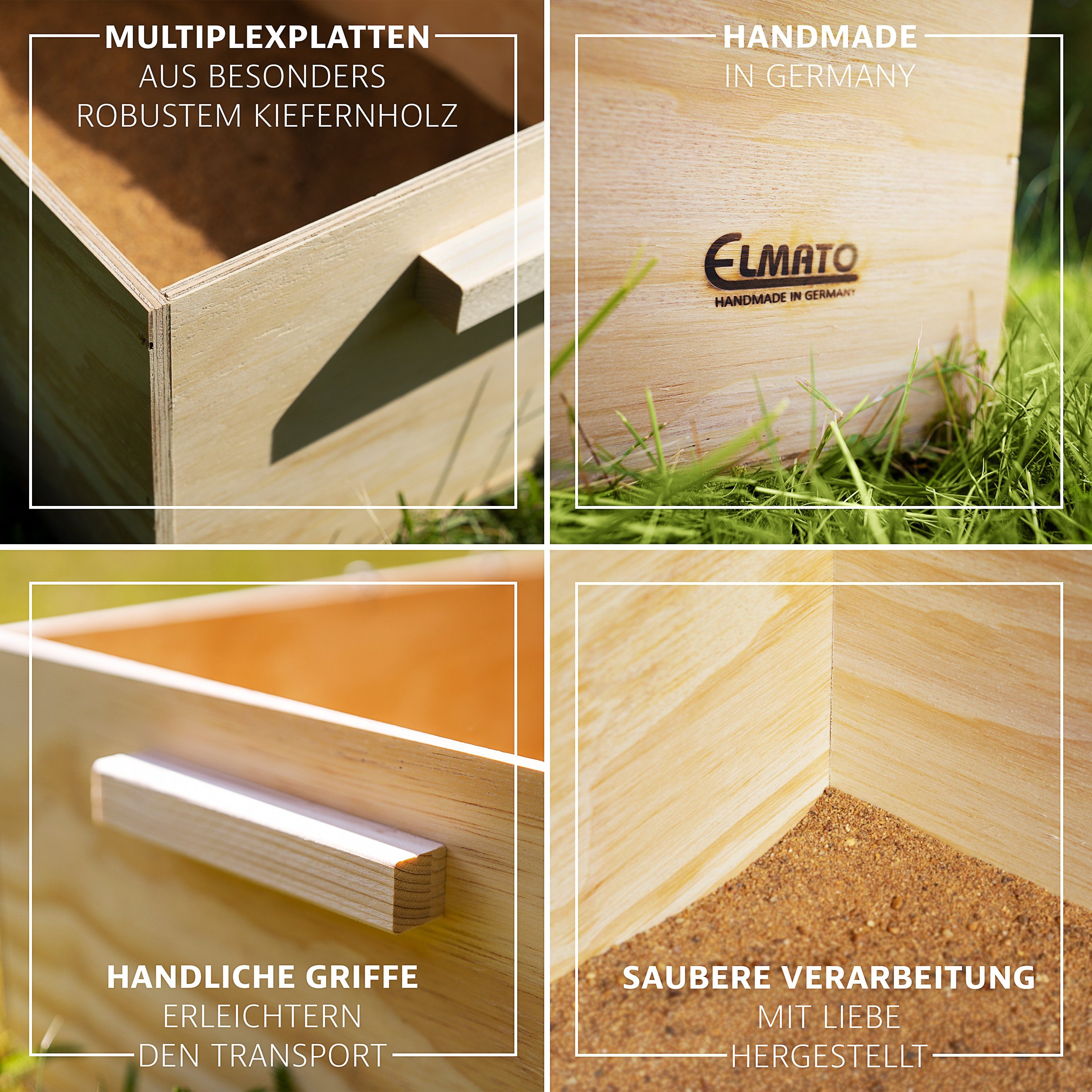 ELMATO Nagerhaus Elmato 12088 Buddelkiste Sandbad für Kaninchen Hasen XL, 53x38x21cm