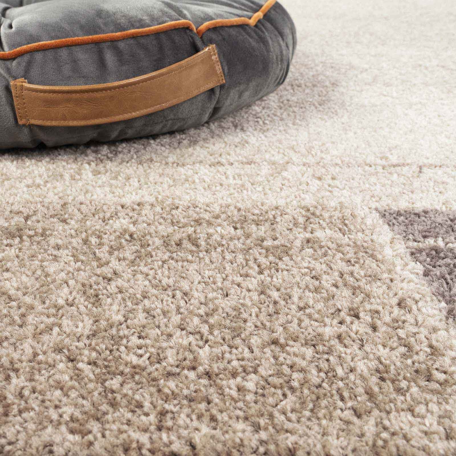 Teppich Moderner Teppich Aragon 54 Bordüre, TaraCarpet, rechteckig, Höhe: 13 mm, Designer Bordüre braun Wohnzimmer Schlafzimmer Esszimmer 080X150 cm