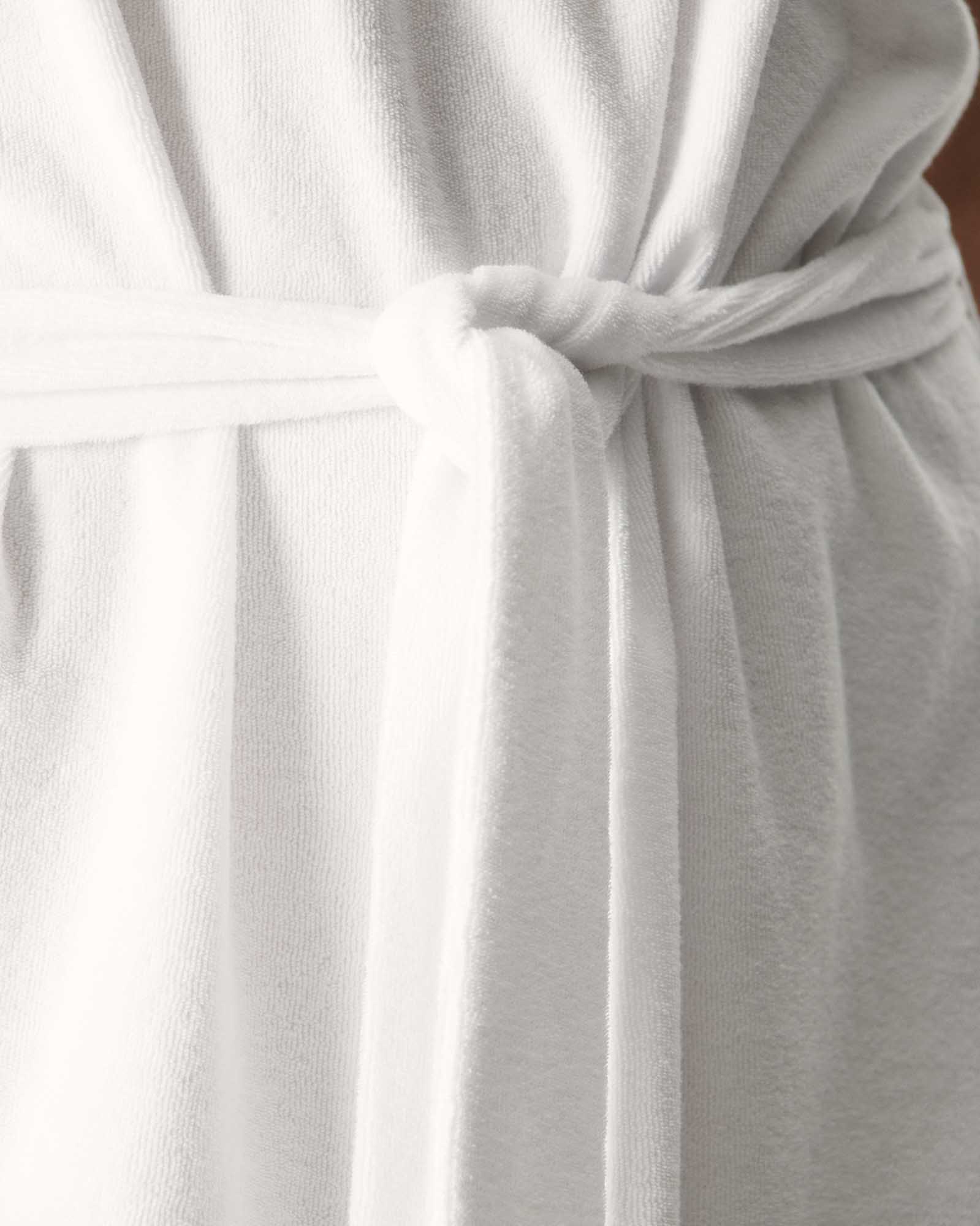 Robe longue ceinturée éponge Blanc Ibiza