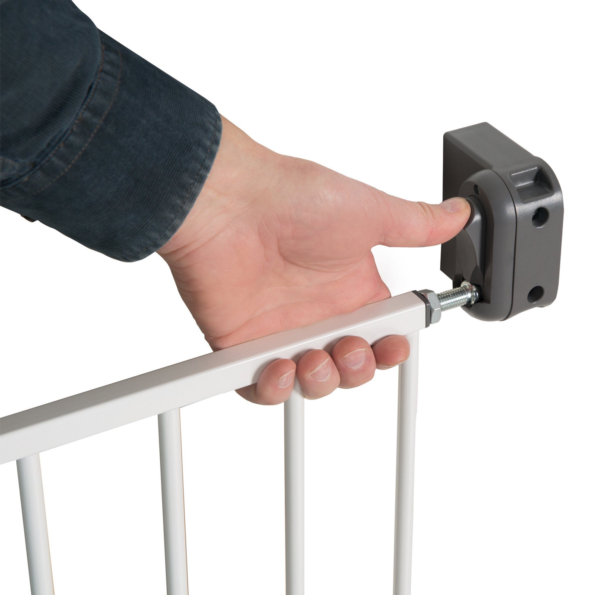 roba® Türschutzgitter Easy Step, Metall Schutzgitter weiß, extra hoch, variable Breite 60 - 97 cm