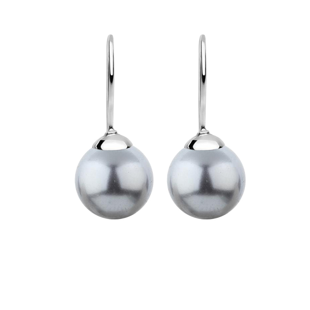 Nenalina Nenalina Boucles d'Oreilles 925 Argent rhodié avec perle blanc Boucles d'oreilles
