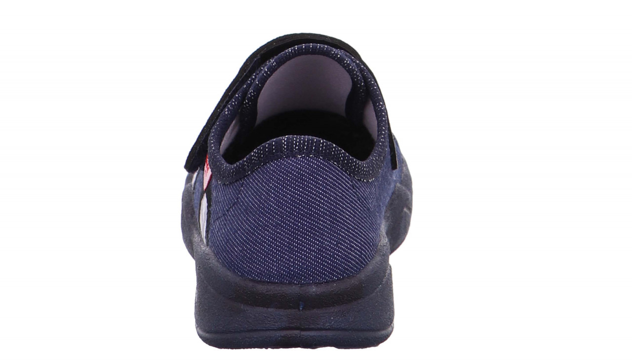 BENNY - Blau Hausschuh mit Klettverschluss