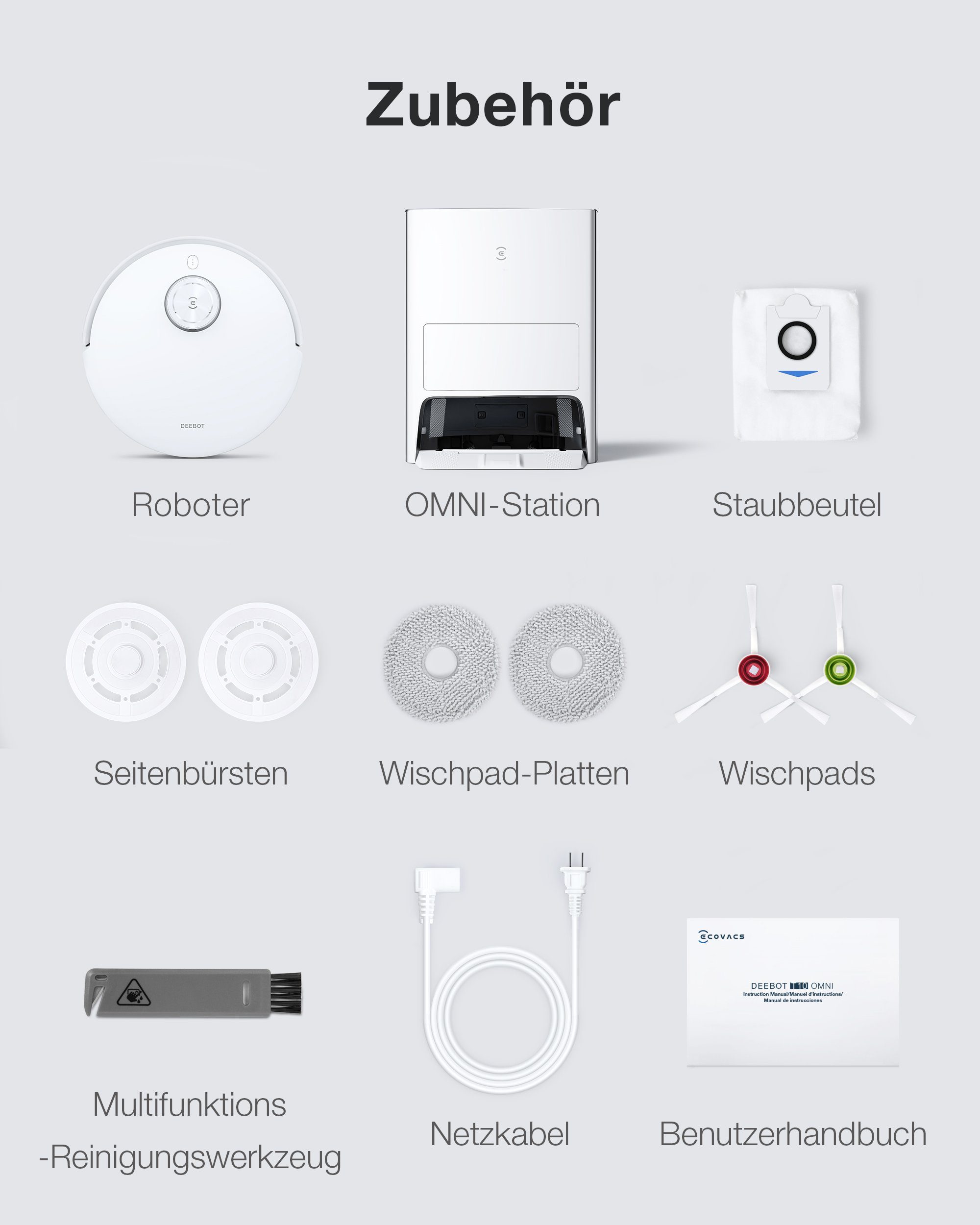 ECOVACS Nass-Trocken-Saugroboter DEEBOT X1e OMNI, 45 W, Saug- und Wischroboter mit autom. Absaugstation