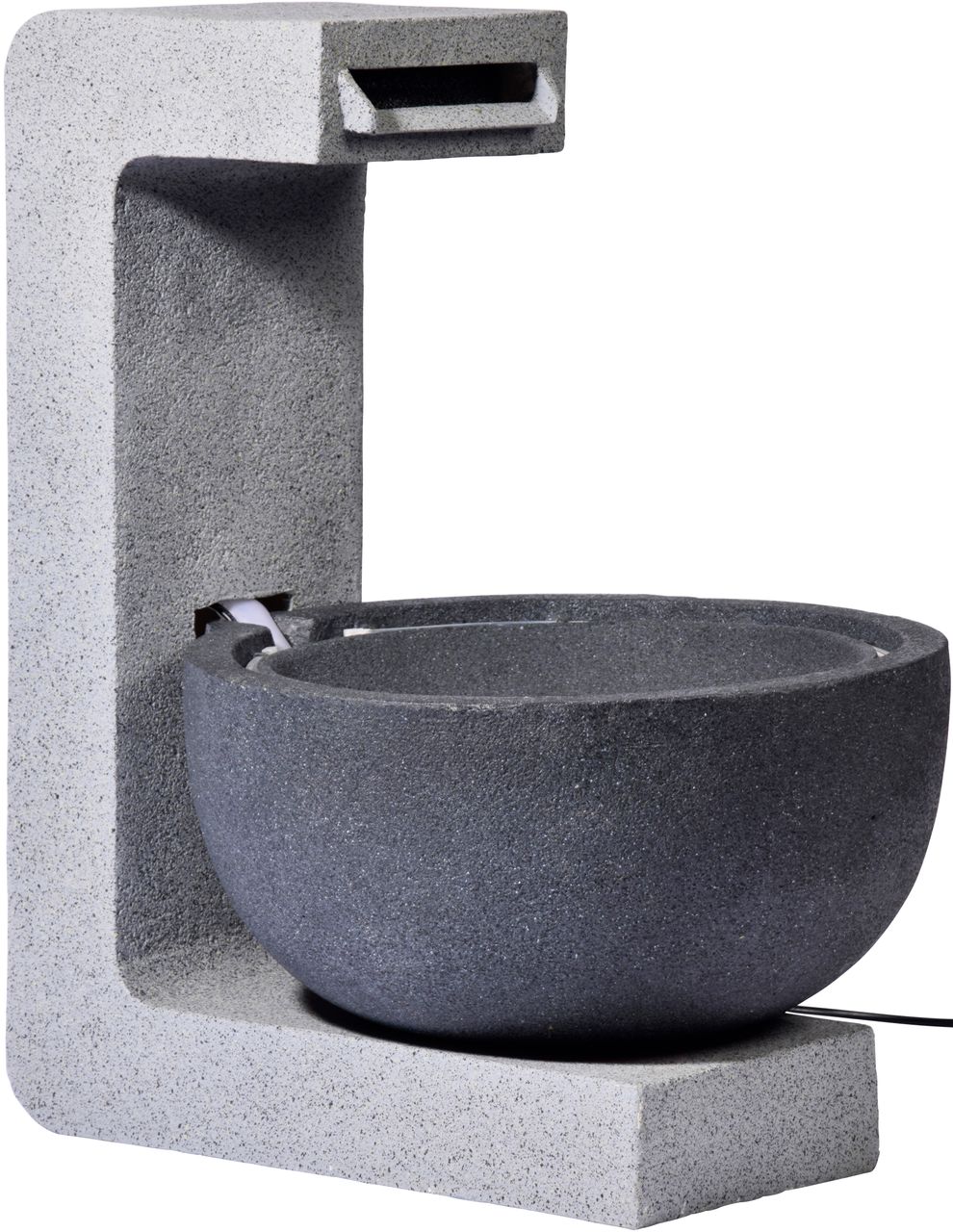 dobar Runder Design-Gartenbrunnen mit LED´s
