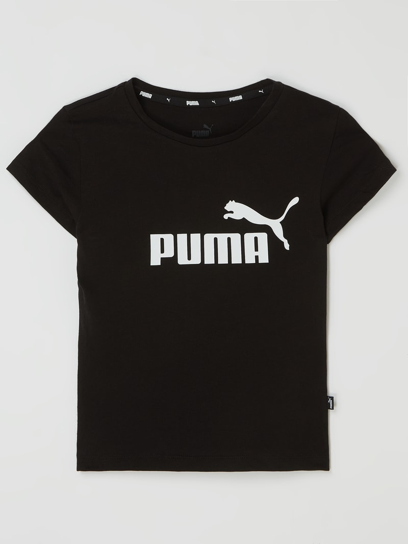 Regular Fit T-Shirt mit Logo in schwarz